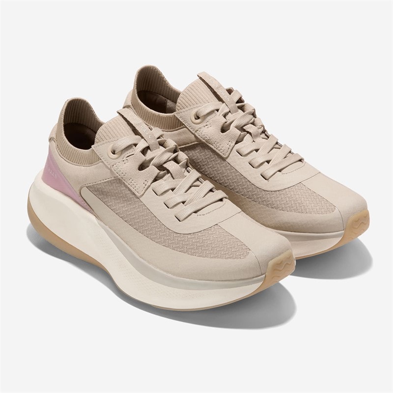 Cole Haan Womens Grandprø All-Day Leather Running Shoes Sesame/Zephyr/Ivory Sesame-Zephyr-Ivory - Image 2