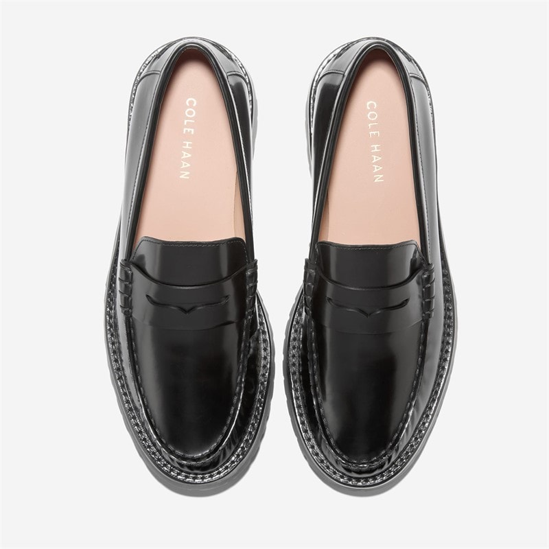 Cole Haan Womens Treena Lug Loafers Black - Image 3