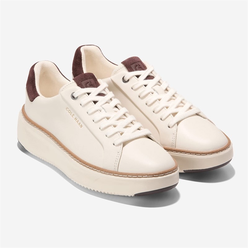 Cole Haan Womens Grandprø Topspin Trainers Ivory/Dark Chocolate Ivory-Dark Chocolate - Image 2