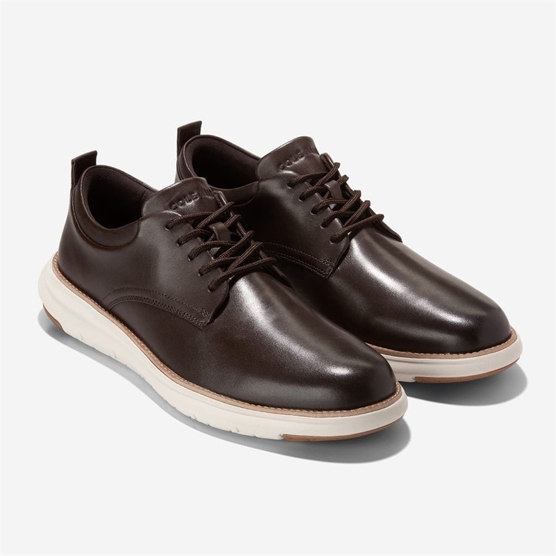 Cole Haan Mens Grand Remix Oxford Shoes Dark Chocolate/Silver Birch Dark Chocolate-Silver Birch - Image 2