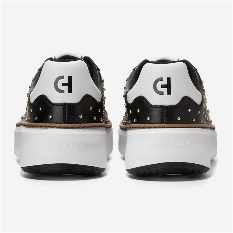 Cole Haan Womens Grandprø Topspin Studded Trainers Black/Gold Studs Black-Gold Studs - Image 4