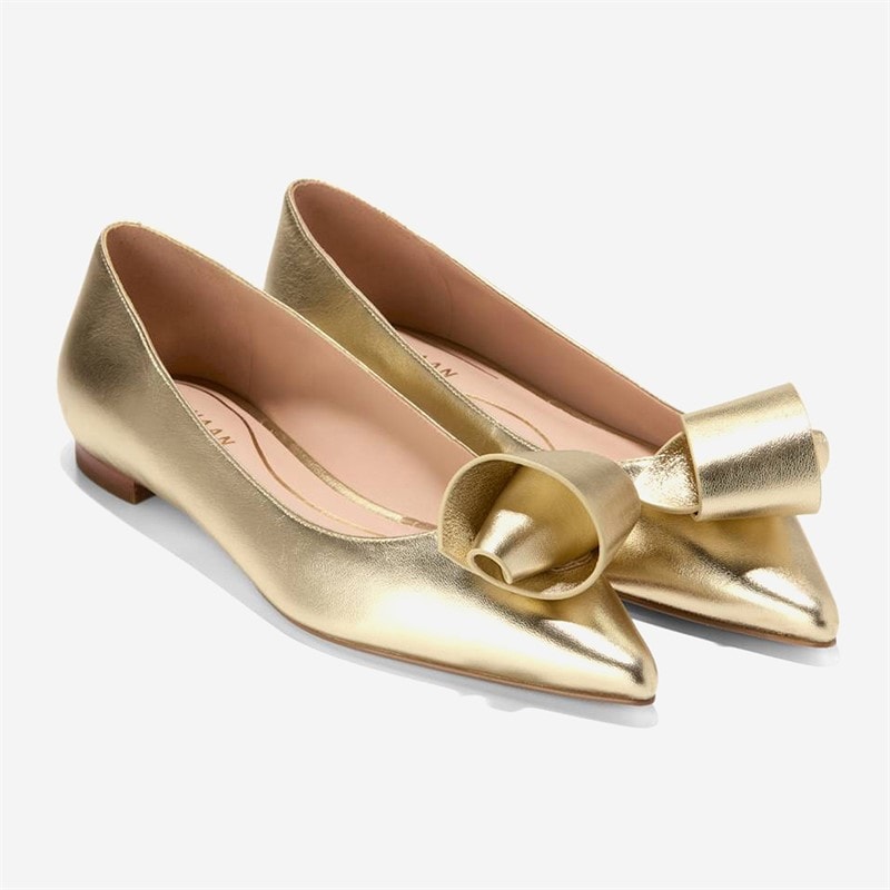 Cole Haan Womens Florette Skimmer Shoes Gold - Image 2