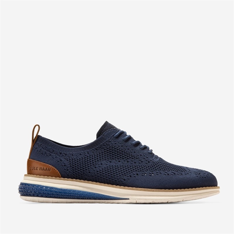 Cole Haan Mens Øriginal Grand Energyweave Stitchlite™ Wingtip Oxford Shoes Navy Blazer/Ivory/Natural Navy Blazer-Ivory-Natural