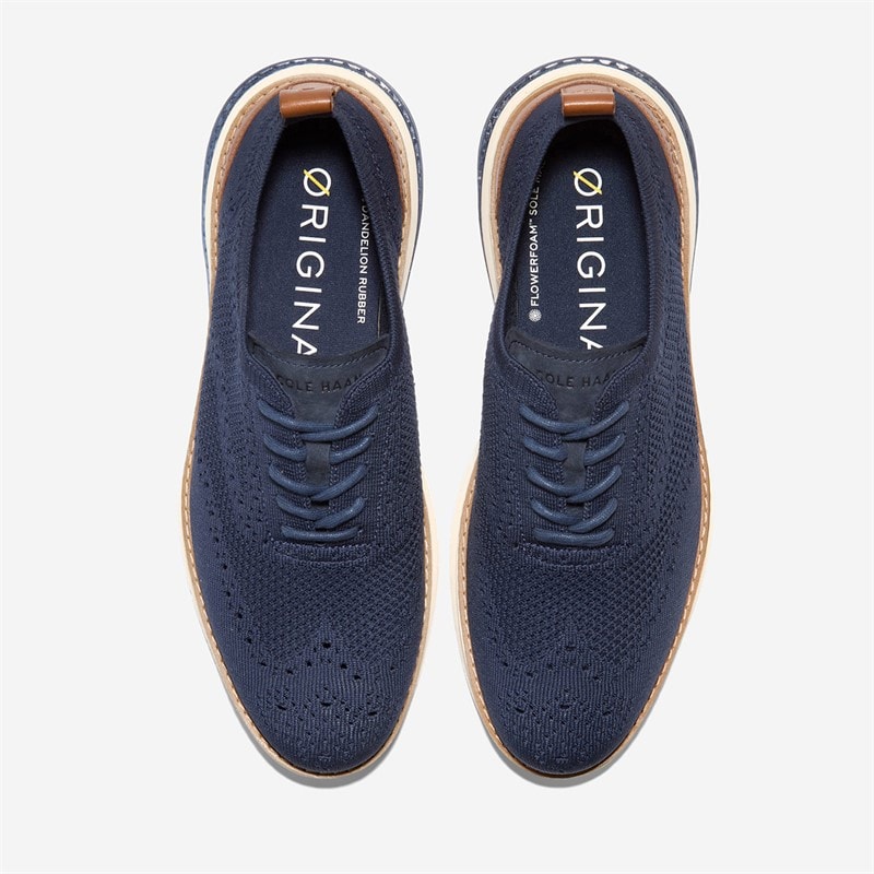 Cole Haan Mens Øriginal Grand Energyweave Stitchlite™ Wingtip Oxford Shoes Navy Blazer/Ivory/Natural Navy Blazer-Ivory-Natural - Image 3
