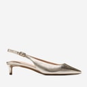 Cole Haan Womens Go To Jocelyn Slingback Shoes Soft Gold Leather