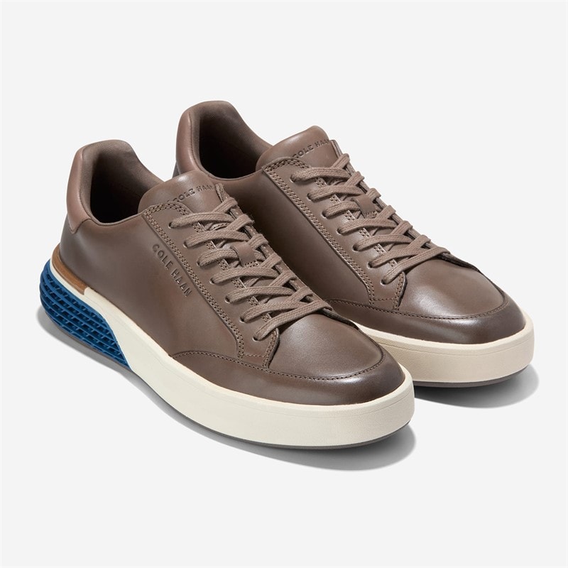 Cole Haan Mens Grandprø Halfcourt Skyweave™ Trainers Morel/Dark Blue/Silver Birch Morel-Dark Blue-Silver Birch - Image 2