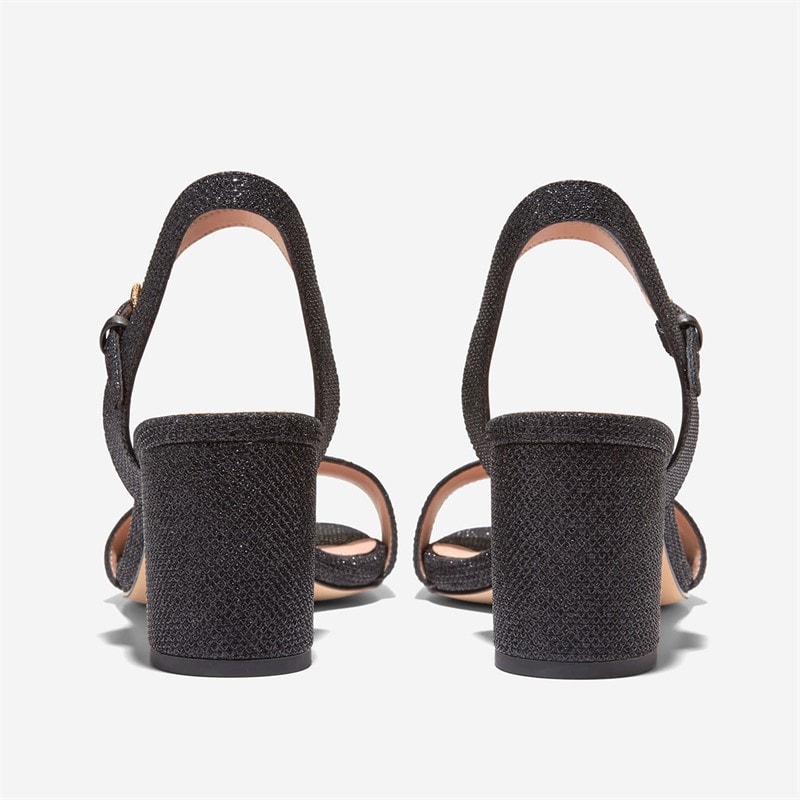 Cole Haan Womens Josie Block Heel Sandals Black Glitter - Image 4