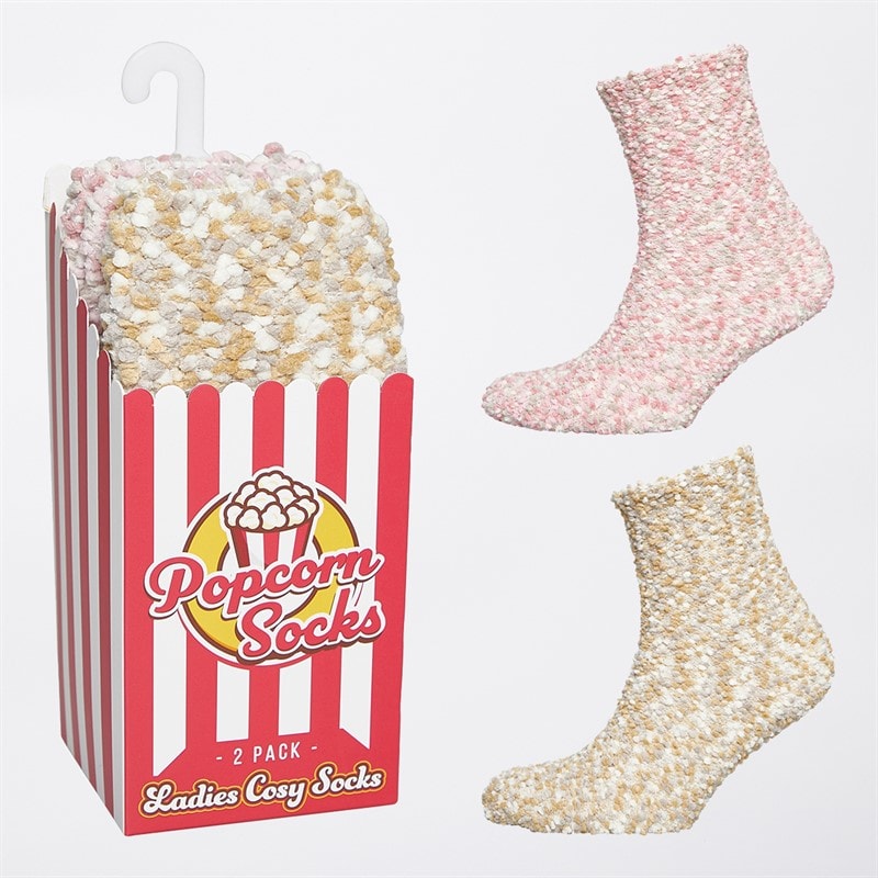 The Orrsum Sock Co. Womens Two Pack Popcorn Socks With Box Multi - Image 1