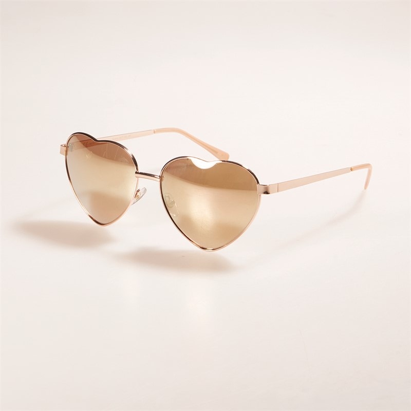Sunsentials Womens Heart Shape Sunglasses Shiny Rose Gold - Image 1