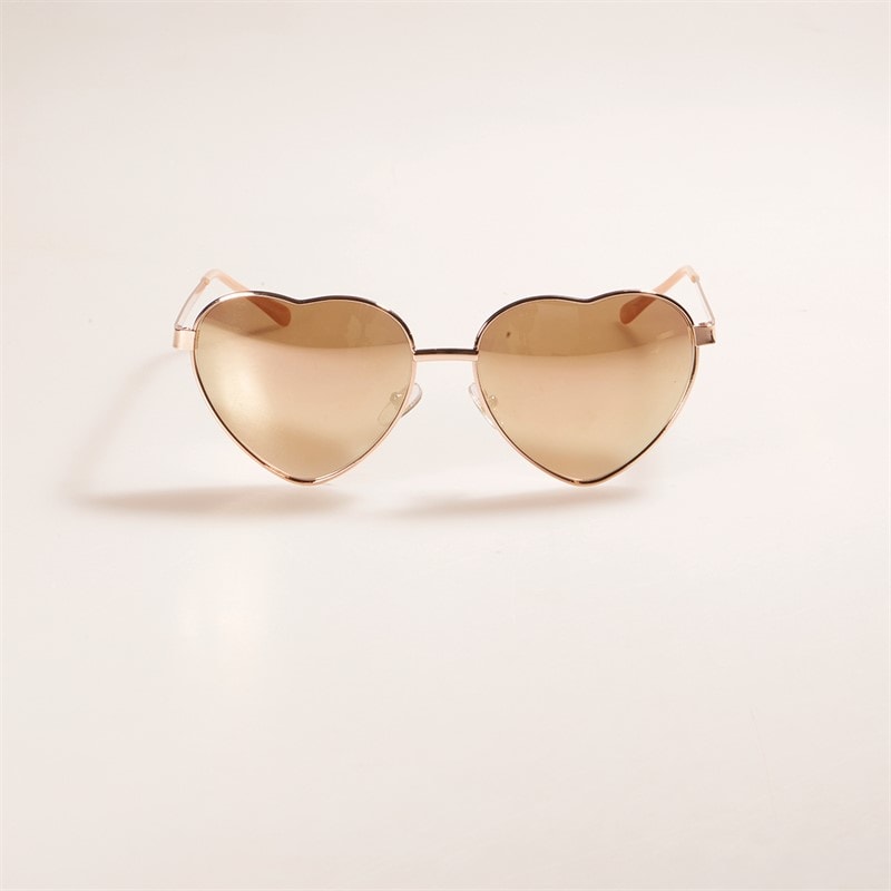 Sunsentials Womens Heart Shape Sunglasses Shiny Rose Gold - Image 2