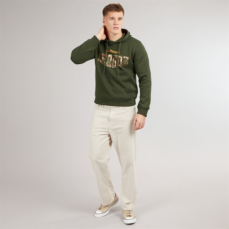 JJ REBEL Mens Hamilton Sweat Hoodie Kombu Green - Image 3