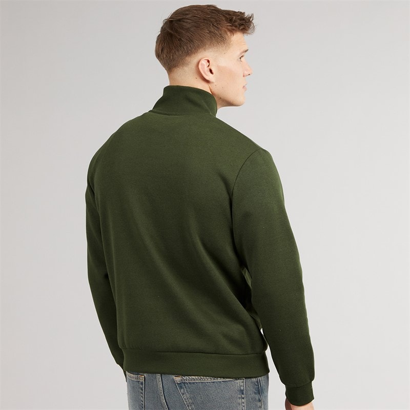 JJ REBEL Mens Billie Half Zip Sweatshirt Kombu Green - Image 2