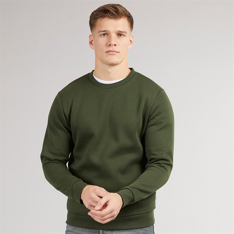 JJ REBEL Mens Base Crew Neck Sweatshirt Kombu Green - Image 1