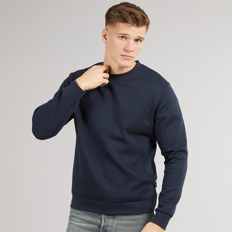 JJ REBEL Mens Base Crew Neck Sweatshirt Sky Captain - Image 1