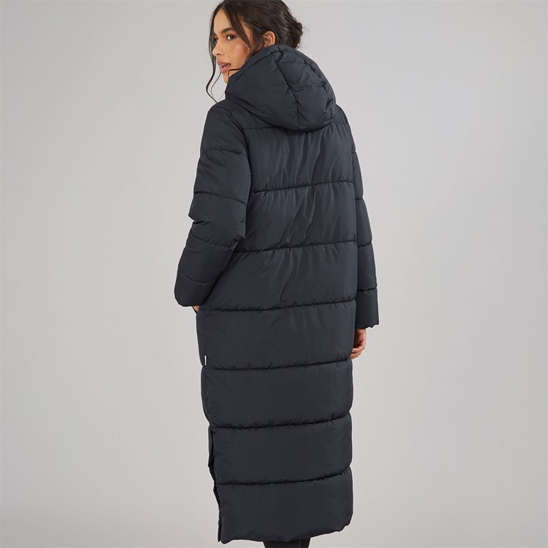 JJ REBEL Womens Alice Long Puffer Coat Black - Image 2