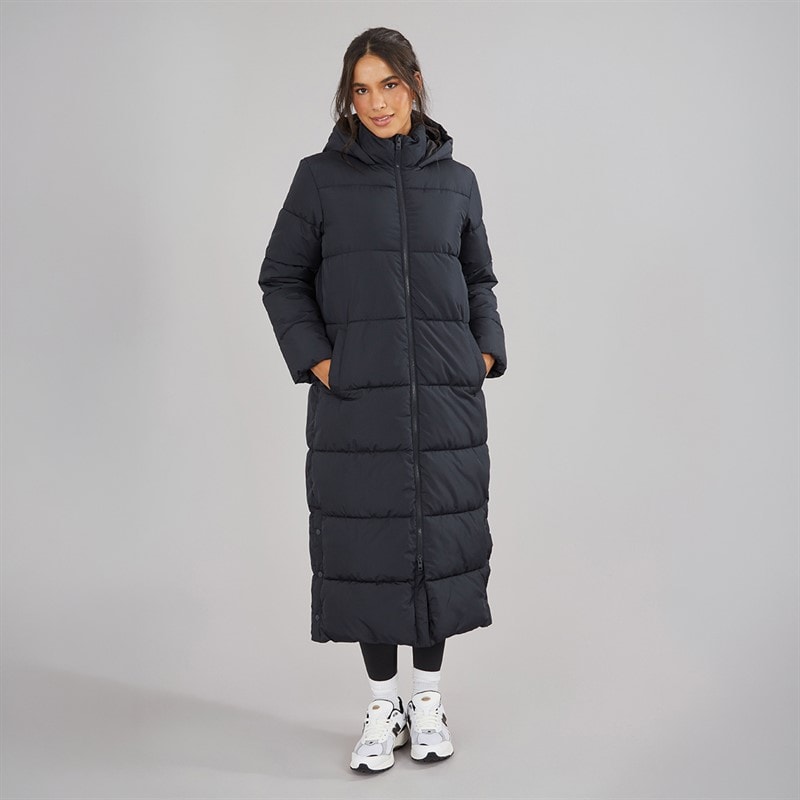 JJ REBEL Womens Alice Long Puffer Coat Black - Image 4