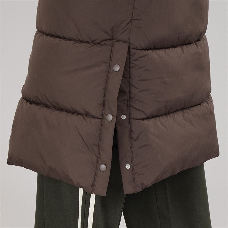 JJ REBEL Womens Alice Long Puffer Coat Chocolate Brown - Image 3