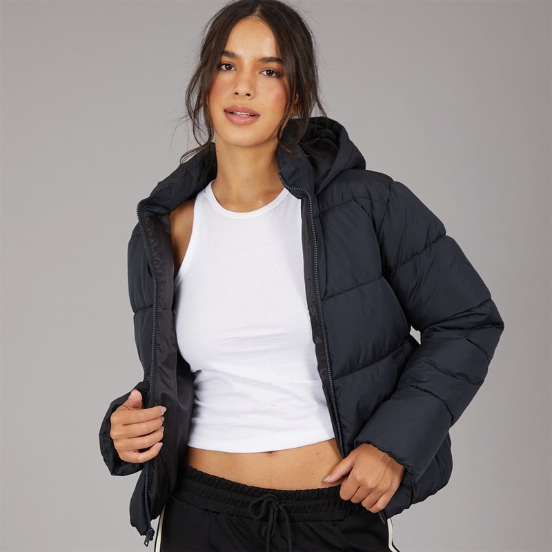 JJ REBEL Womens Alice Puffer Coat Black