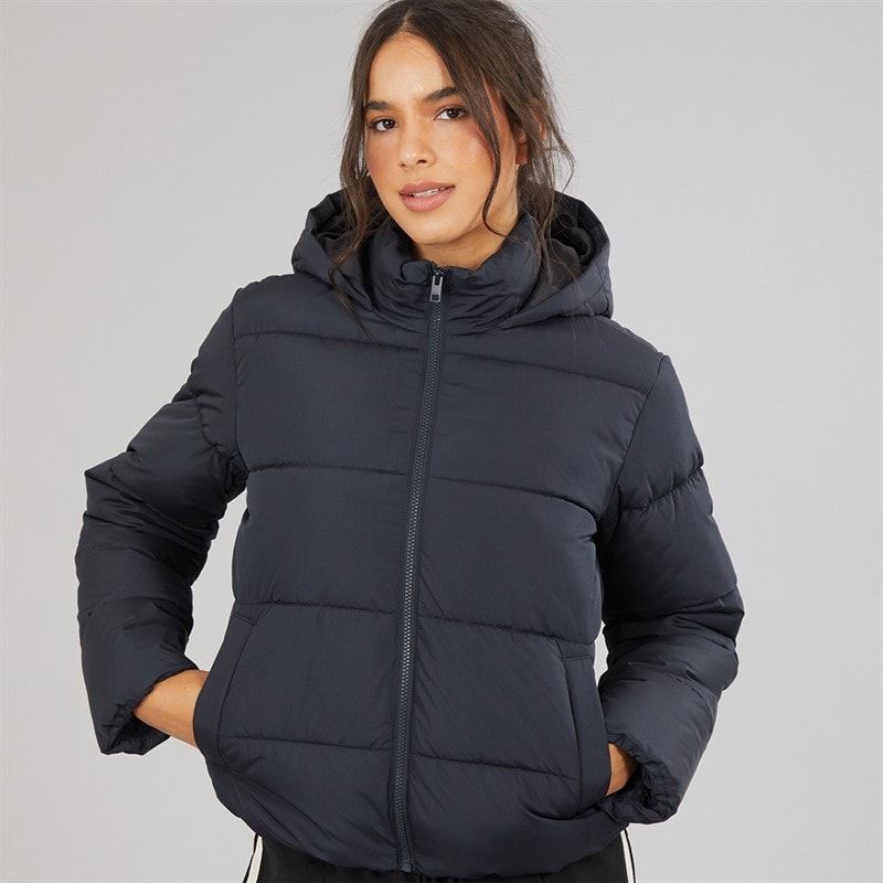 JJ REBEL Womens Alice Puffer Coat Black - Image 3