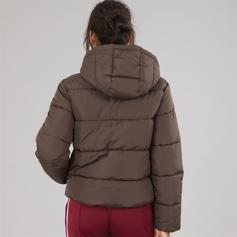 JJ REBEL Womens Alice Puffer Coat Chocolate Brown - Image 2