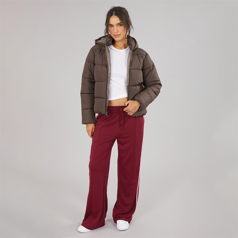 JJ REBEL Womens Alice Puffer Coat Chocolate Brown - Image 4