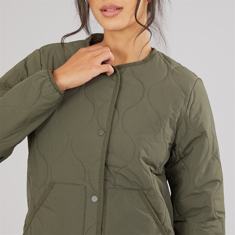 JJ REBEL Womens Womes Amanda Quilted Jacket Forest Night - Image 3