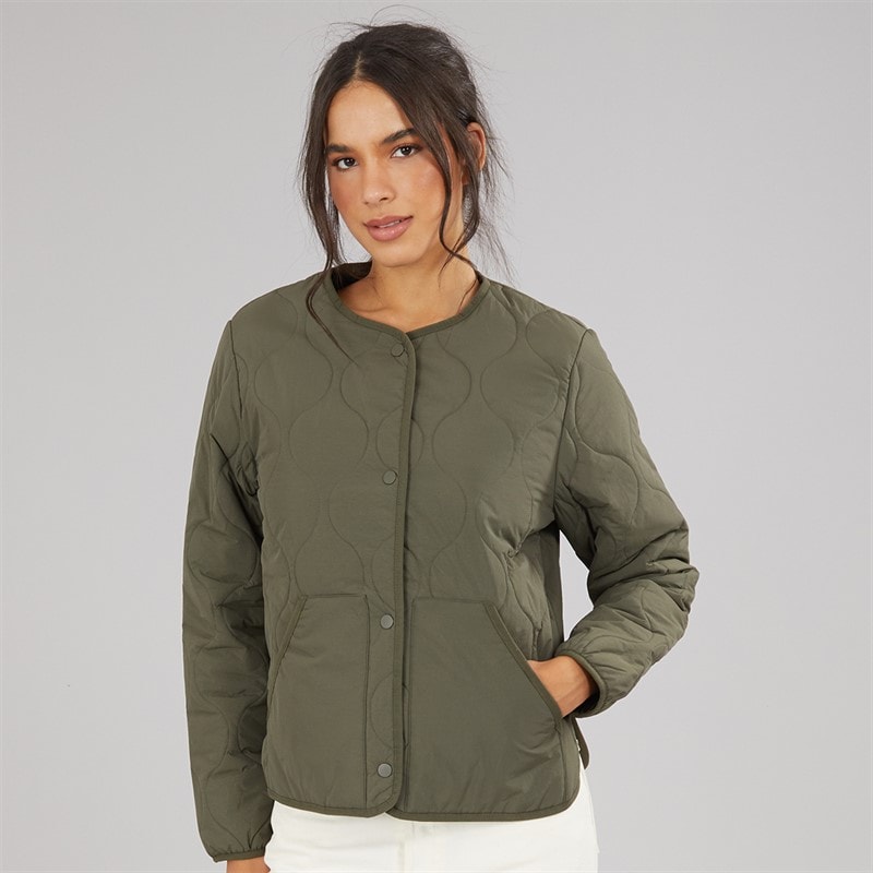 JJ REBEL Womens Womes Amanda Quilted Jacket Forest Night - Image 5
