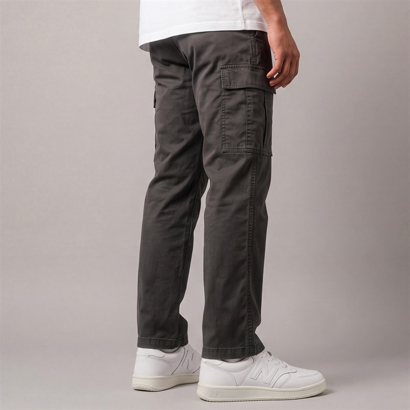 JJ REBEL Mens Carlos Relaxed Cargo Pants Asphalt - Image 2
