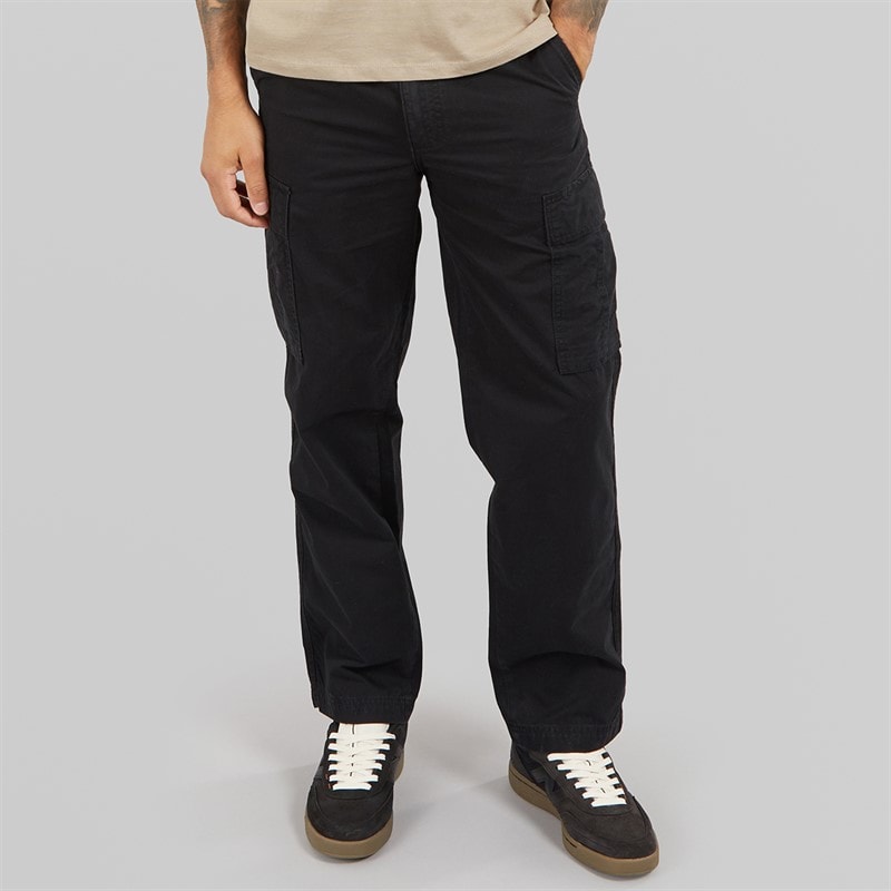 JJ REBEL Mens Carl Relaxed Cargo Pants Black