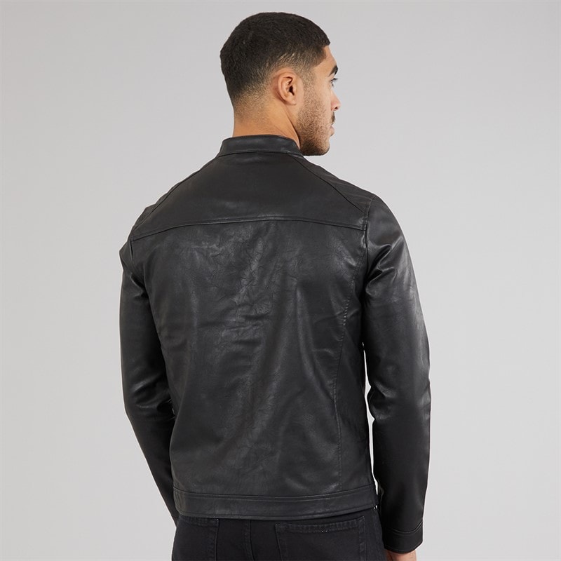 JJ REBEL Mens Kyle PU Jacket Black - Image 2