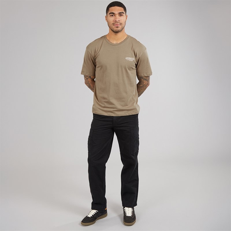 JJ REBEL Mens Rock Crew Neck T-Shirt Roasted Cashew - Image 3