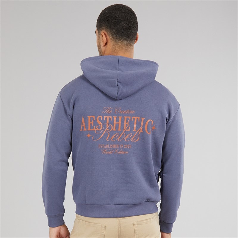 JJ REBEL Mens Rock Hoodie Nightshadow Blue - Image 3