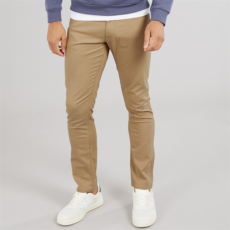 JJ REBEL Mens George Sharp Fivers Chinos Crockery - Image 1