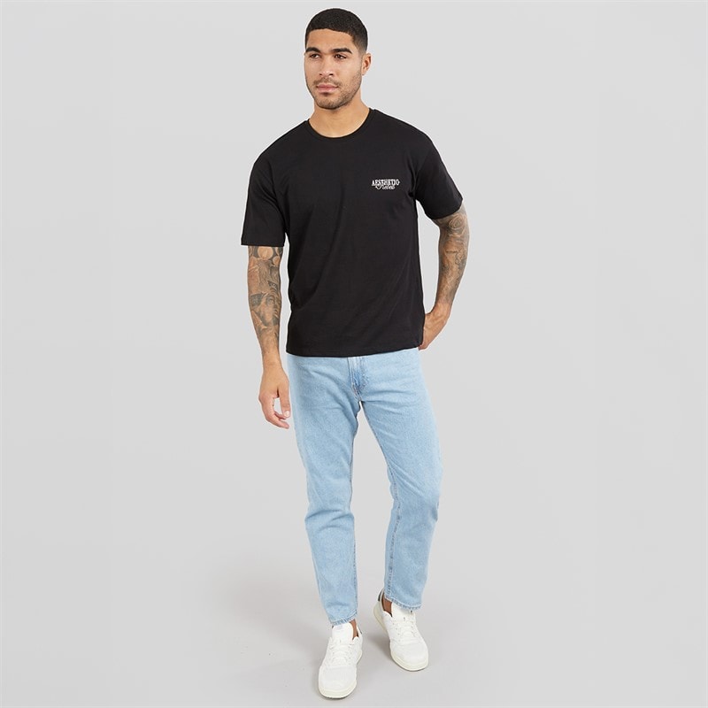 JJ REBEL Mens Rock Crew Neck T-Shirt Black - Image 4