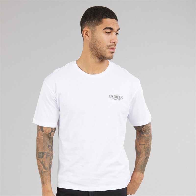 JJ REBEL Mens Rock Crew Neck T-Shirt White - Image 2