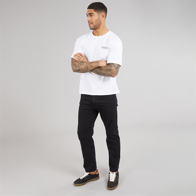JJ REBEL Mens Rock Crew Neck T-Shirt White - Image 4