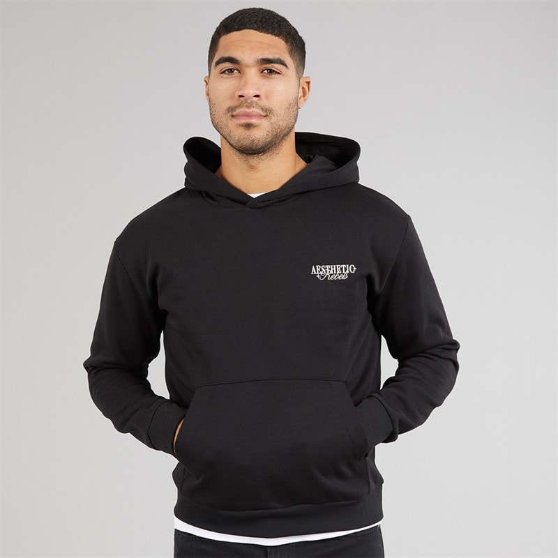 JJ REBEL Mens Rock Hoodie Black - Image 2