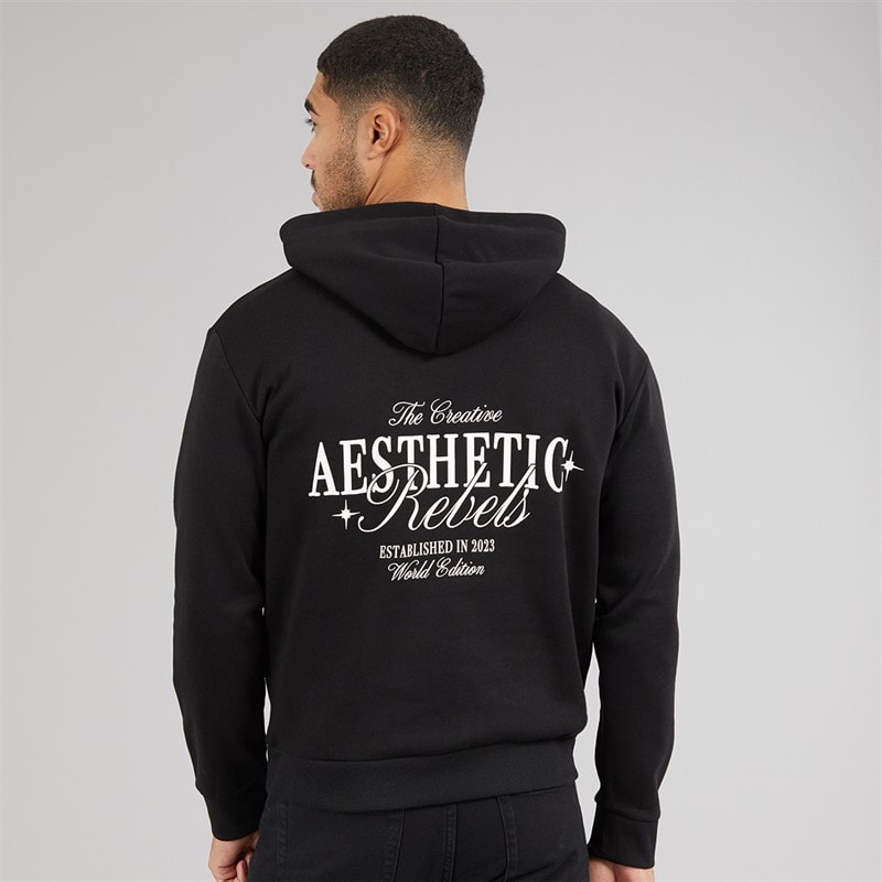 JJ REBEL Mens Rock Hoodie Black - Image 3