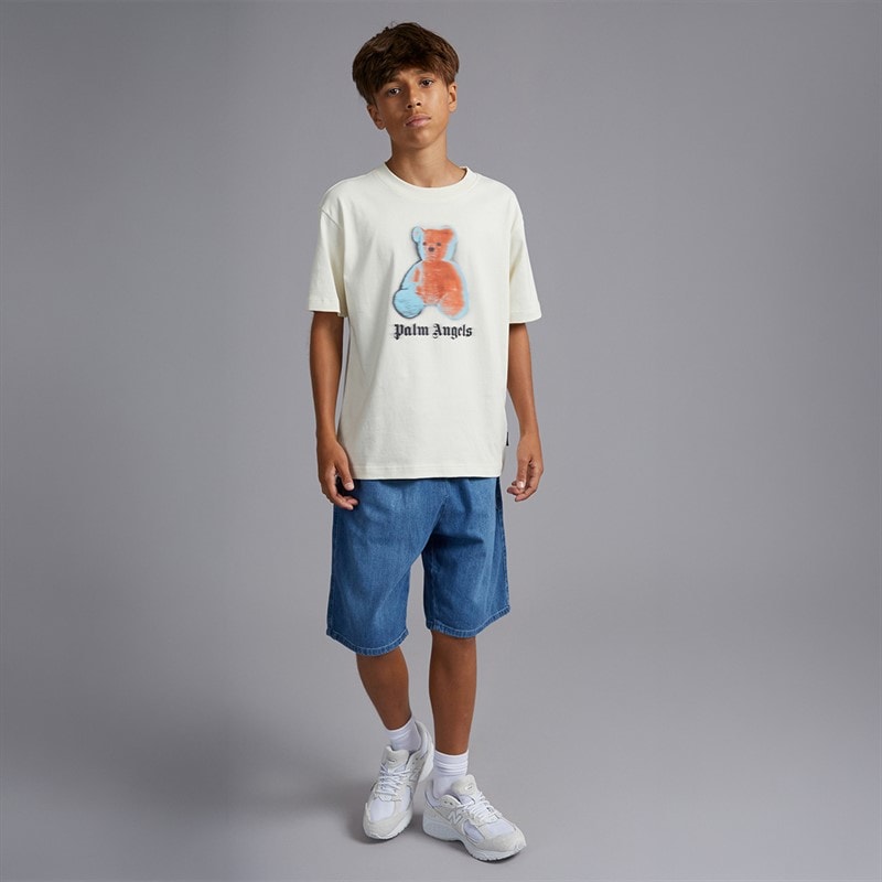 Palm Angels Boys Blurred Bear T-Shirt Off White - Image 3