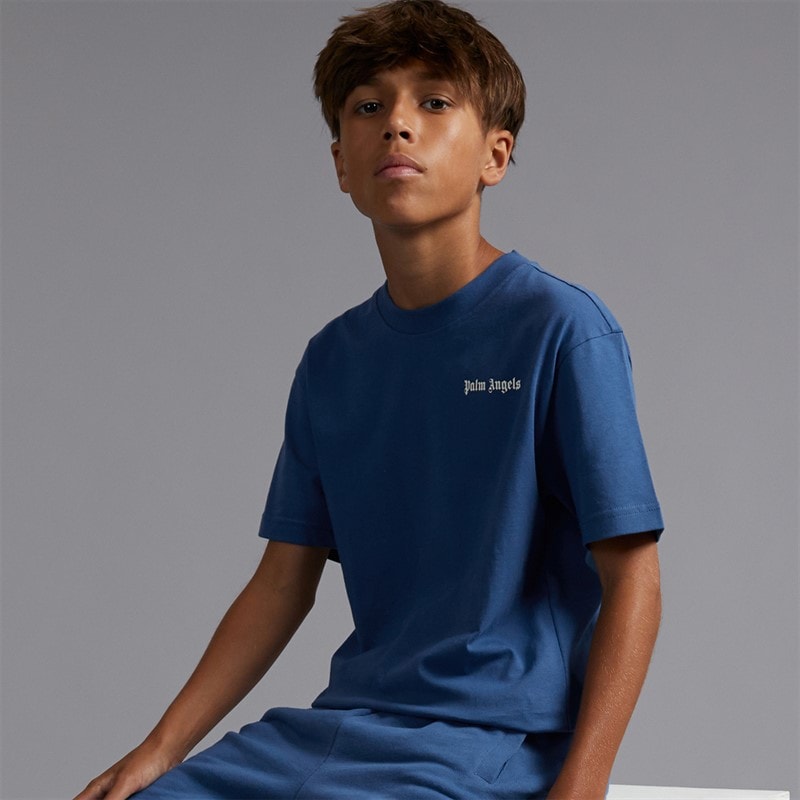Palm Angels Boys T-Shirt Blu/Blue