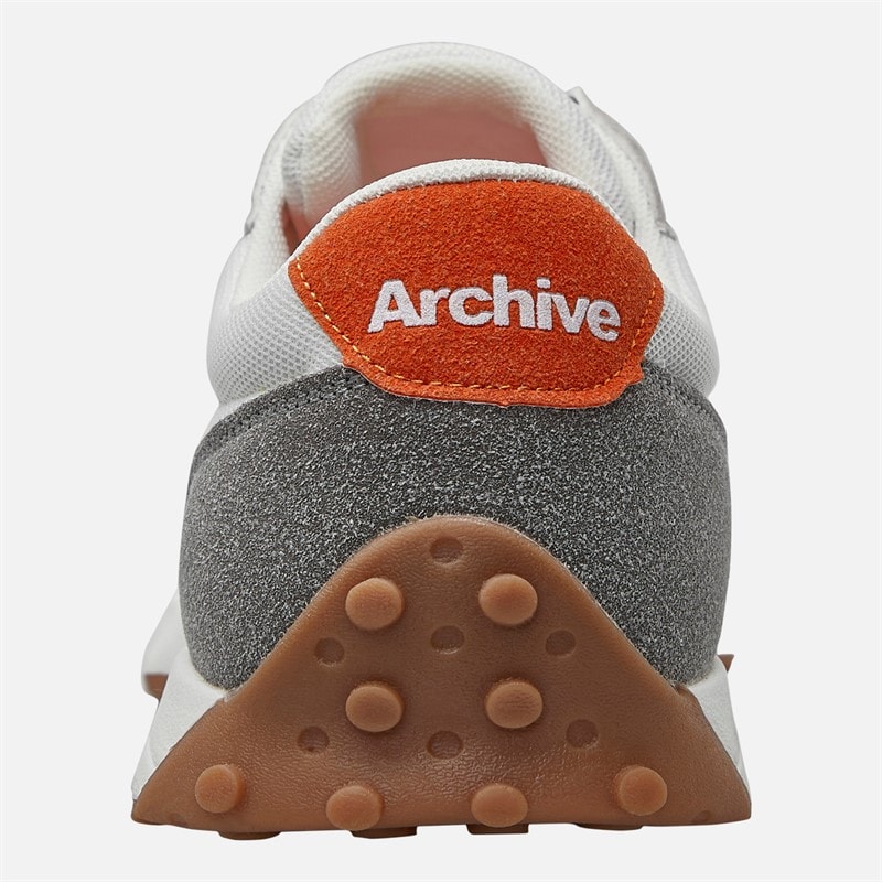 Archive Studios Mens Track Trainers White/Grey/Orange - Image 3