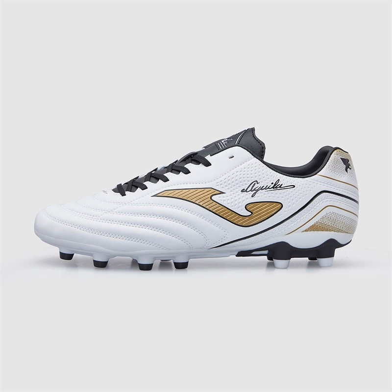 Joma Mens Aguila 25 FG Firm Ground Football Boots White/Gold - Image 2