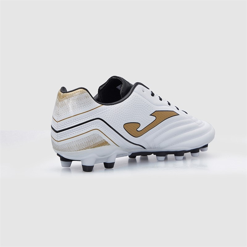 Joma Mens Aguila 25 FG Firm Ground Football Boots White/Gold - Image 5