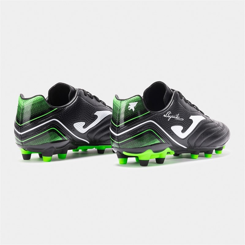 Joma Mens Aguila 25 FG Firm Ground Football Boots Black/Fluoro Green - Image 3