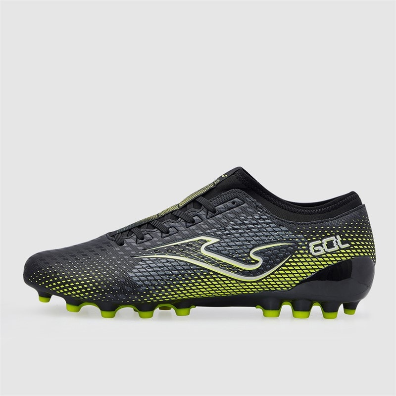 Joma Mens Evolution 25 AG Artificial Grass Football Boots Black/Fluoro Yellow - Image 2