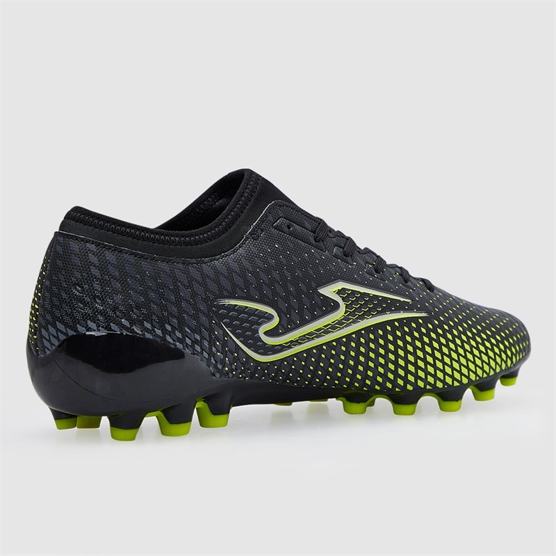 Joma Mens Evolution 25 AG Artificial Grass Football Boots Black/Fluoro Yellow - Image 5