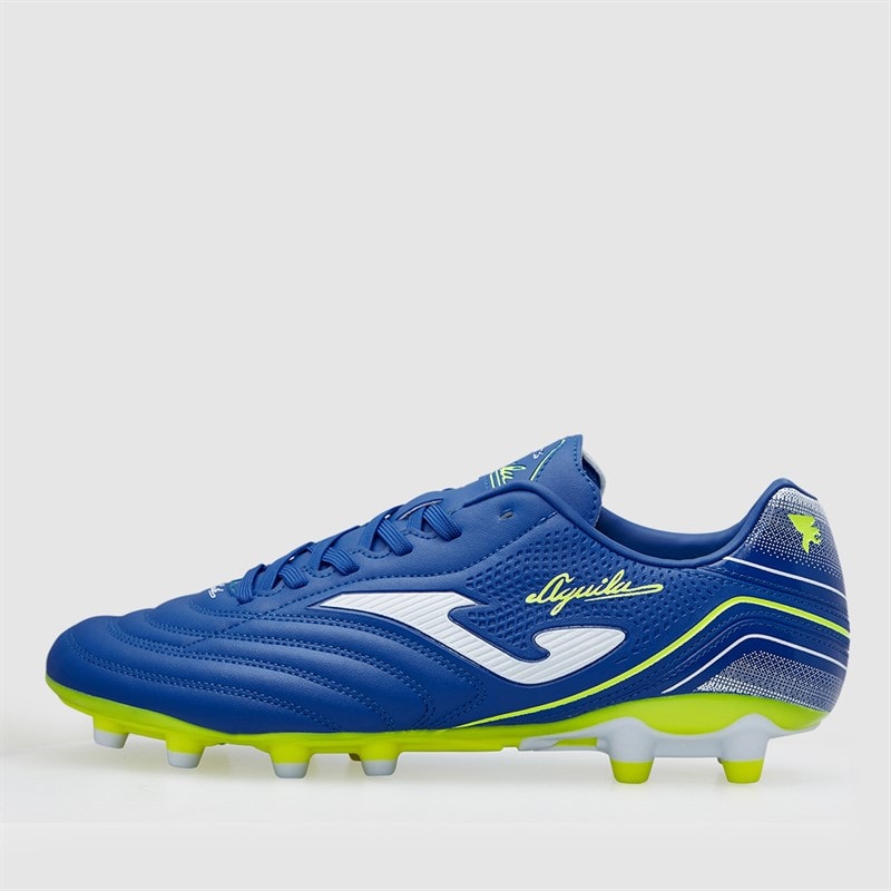Joma Mens Aguila 25 FG Firm Ground Football Boots Royal Blue/Fluoro Yellow - Image 2