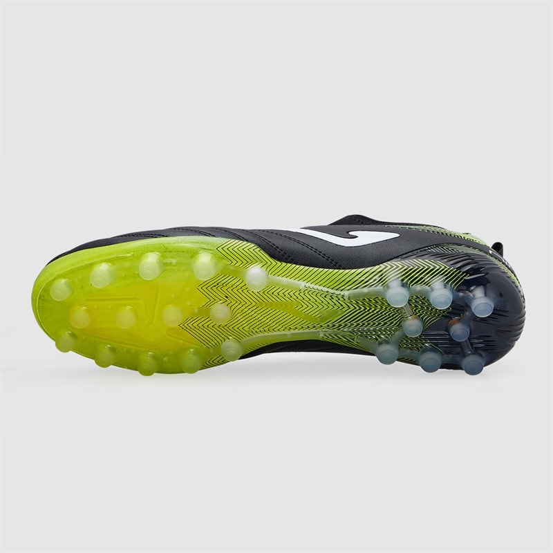 Joma Mens Number-10 25 AG Artificial Grass Football Boots Black/Fluoro Yellow - Image 3
