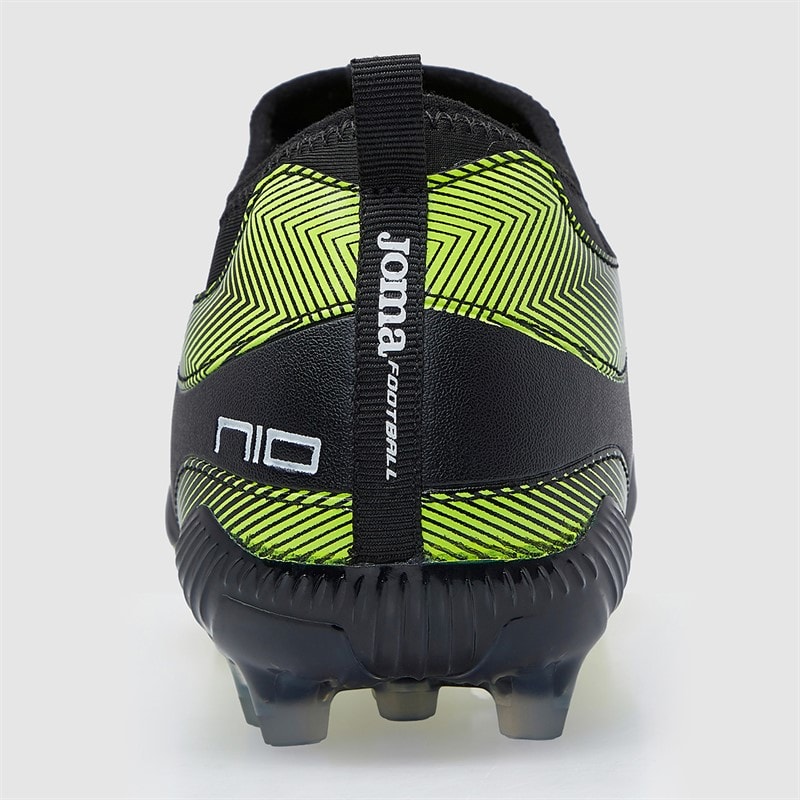 Joma Mens Number-10 25 AG Artificial Grass Football Boots Black/Fluoro Yellow - Image 4