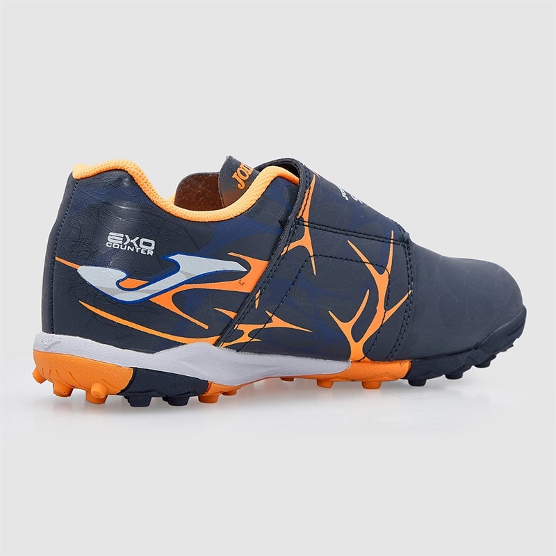 Joma Kids Super Copa 25 TF Astro Turf Football Boots Navy/Fluoro Orange - Image 5